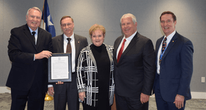Photo of Joe Stankiewicz receiving resolution
